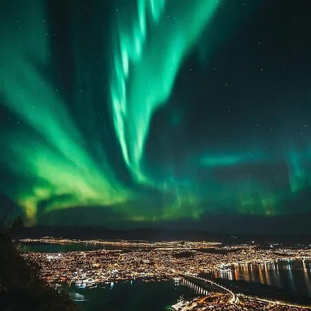 Panoramic Northern Lights On Of Island Apartment *