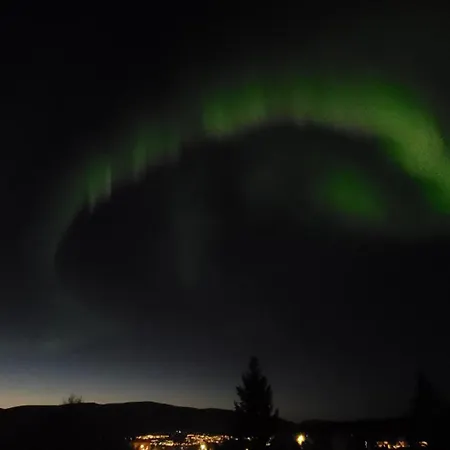 Panoramic Northern Lights On Of Island Tromsø
