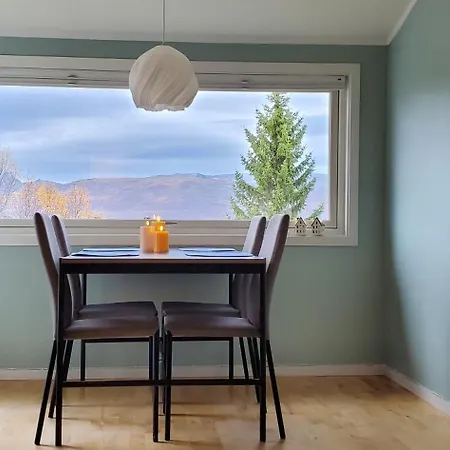 Panoramic Northern Lights On Of Island Tromsø