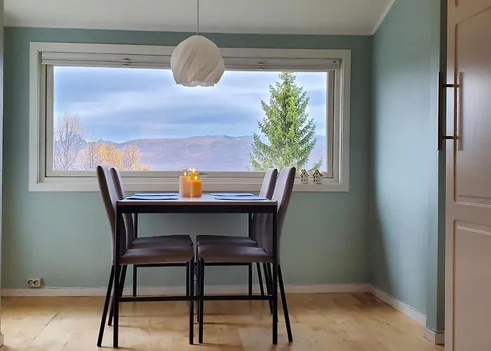 Panoramic Northern Lights On Of Island Tromsø